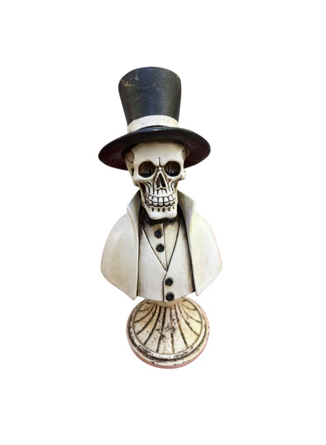 Decorative Skeleton Gentleman Figurine with Hat – Resin Home Décor Statue - Image 1